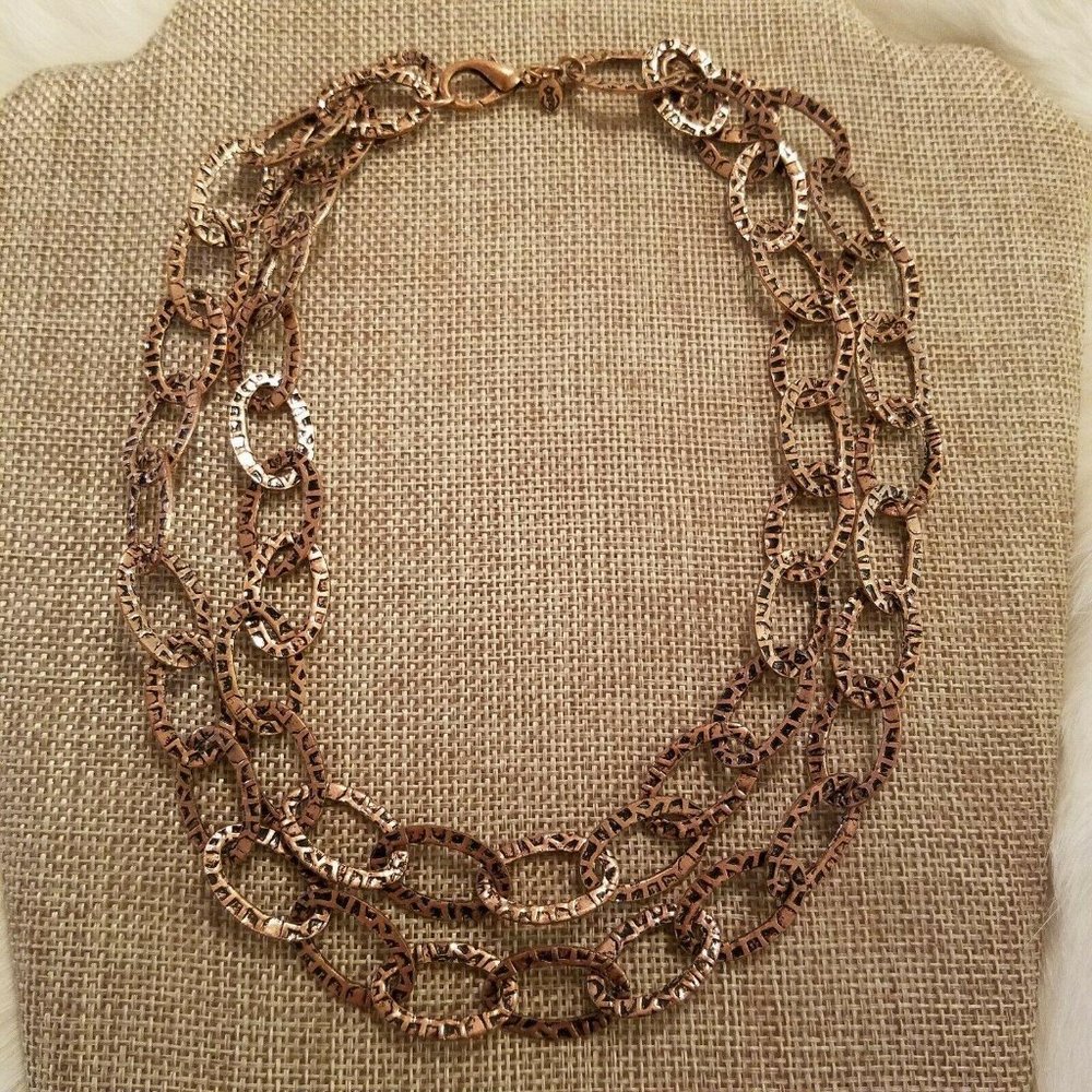 Premier Designs Western Necklace Copper Festival Layered Hammered Gothic 1414 - Picture 4 of 5